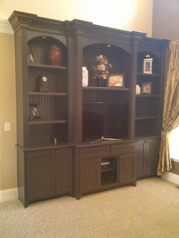 Custom builtin media center w/ lights by BuiltInBetter on Etsy