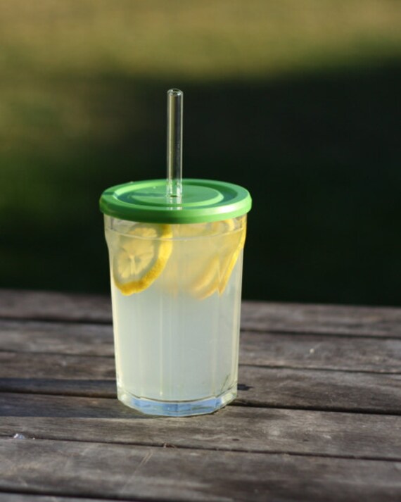 Items similar to ECO Friendly Glass Cup With Glass Straw21oz Green on Etsy