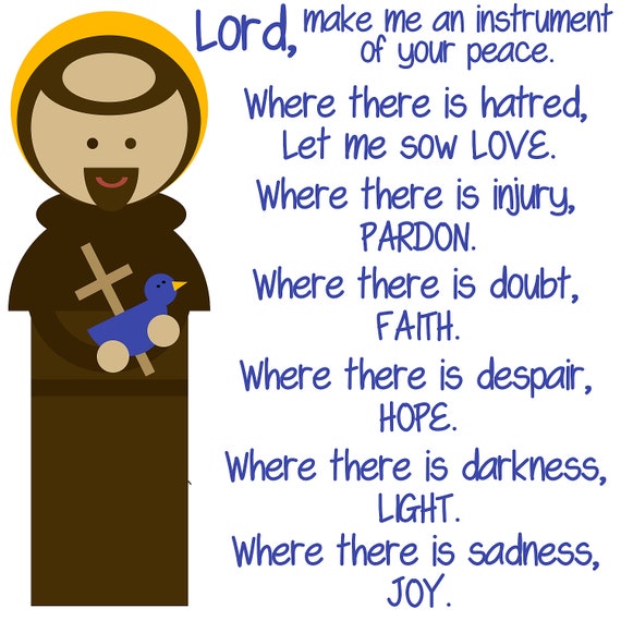 Items similar to Print - Prayer of St. Francis Children's Art on Etsy