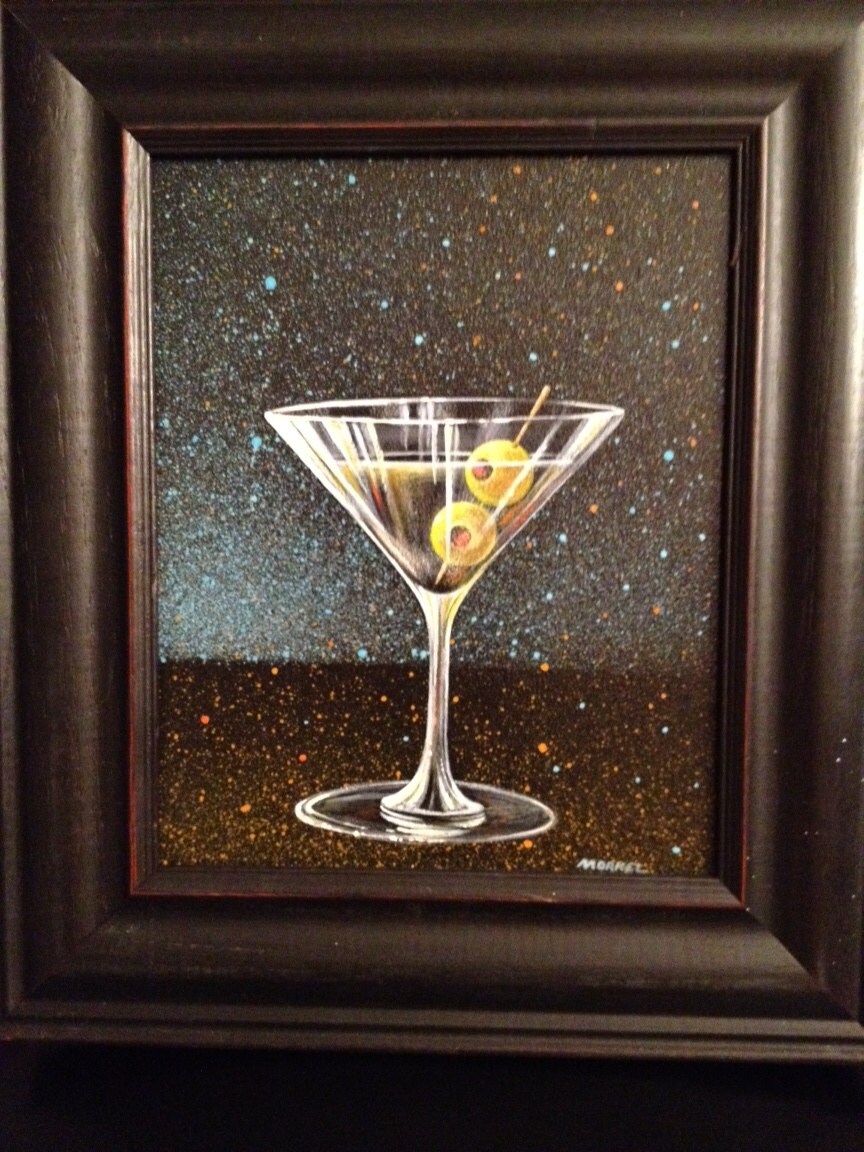 Classic Martini painting martini art bar by BrushedWithColor