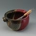 Handmade Pottery Mixing Bowl Porcelain Stoneware Plum Red Brown by Mark Hudak
