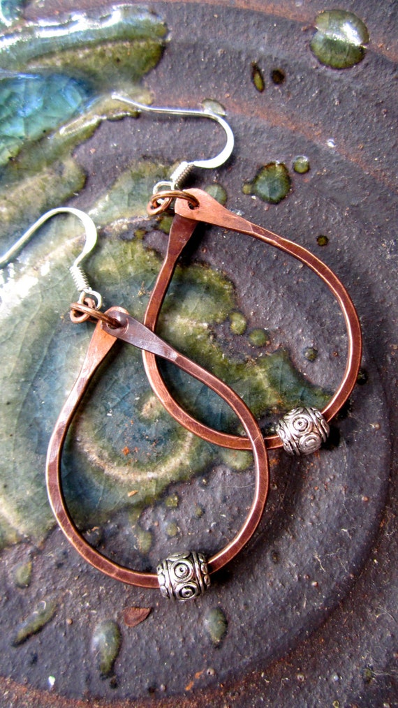 Handmade copper Hoop earrings