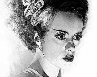 Rare Bride of Frankenstein Art Lithograph LE of 50