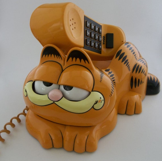 Vintage Garfield Telephone Push button 1980s by ZephyrhillsVintage