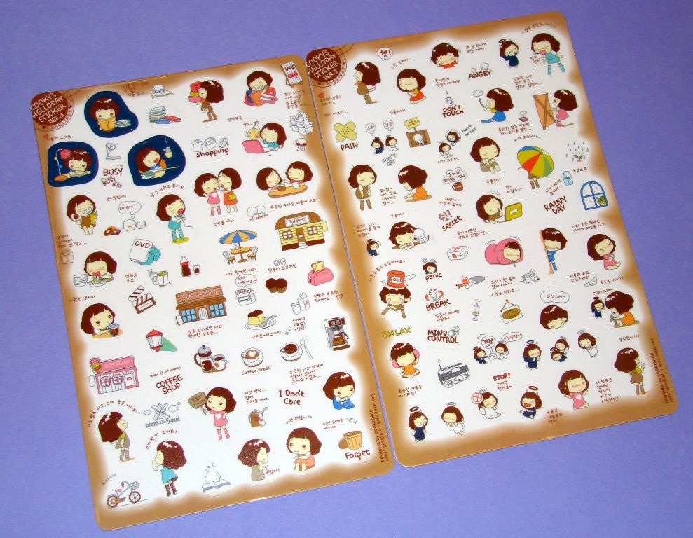 kawaii stickers scrapbooking cute korean girl cookyshop diary
