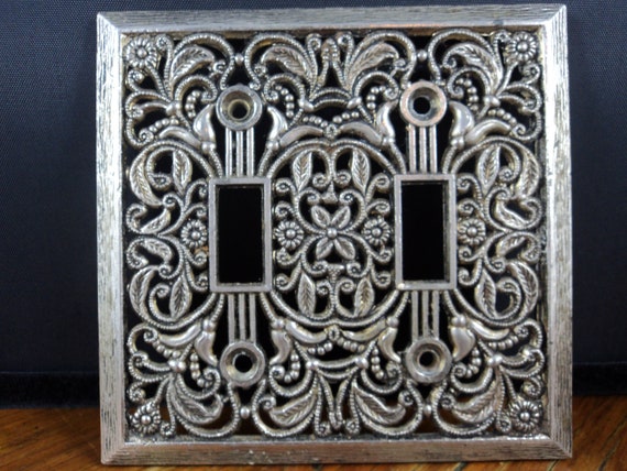 Items Similar To Vintage Brass Decorative Double Light Switch Cover On Etsy   Il 570xN.380423991 Aaxz 