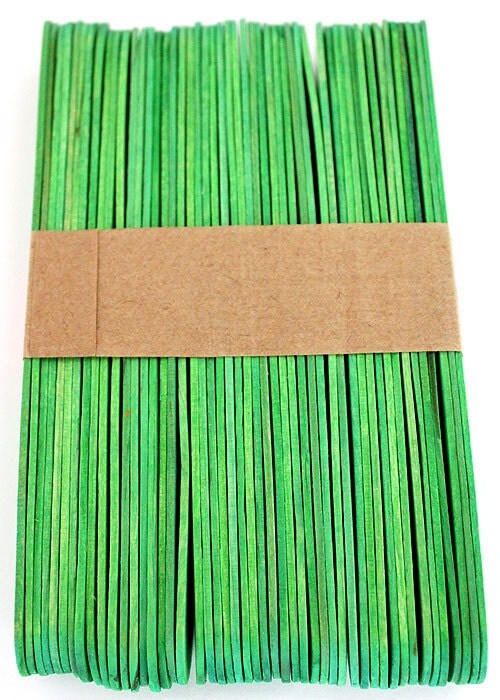 50 Jumbo Size Green Craft Sticks 6" from CraftySticks on Etsy Studio