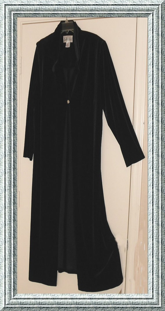 FULL-LENGTH Long Black Velvet Jacket Or Duster Dressy Formal