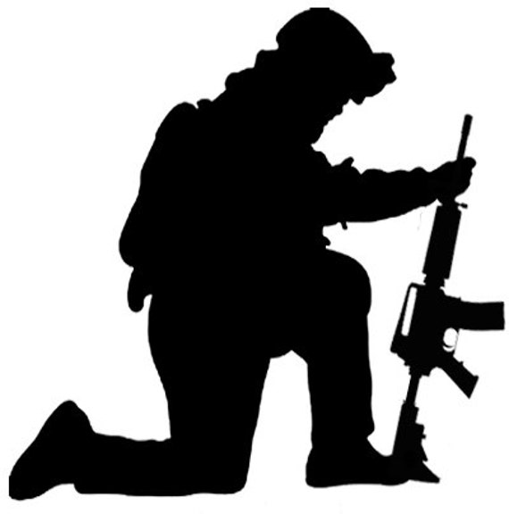 Items Similar To Kneeling Soldier Vinyl Decal 6 Yr Life Great For.