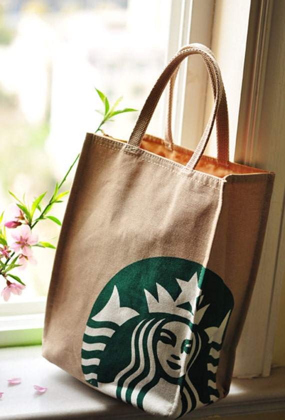 Natural Canvas Tote Bag Starbucks printed by BeInspire on Etsy