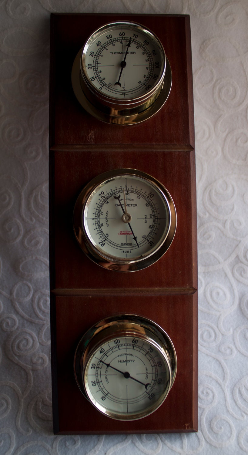 SunBeam Barometer / Thermometer / Humidty Gauge. by EclecticKathy