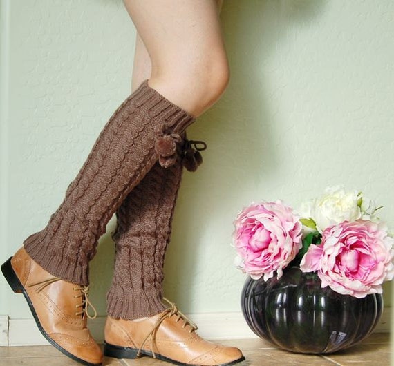 Leg Warmers.Cute brown leg warmersboots cuffs