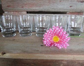 4 clear low ball whiskey /Double old fashioned glasses - Retro bar cart glasses - Perfect for that special man in your life