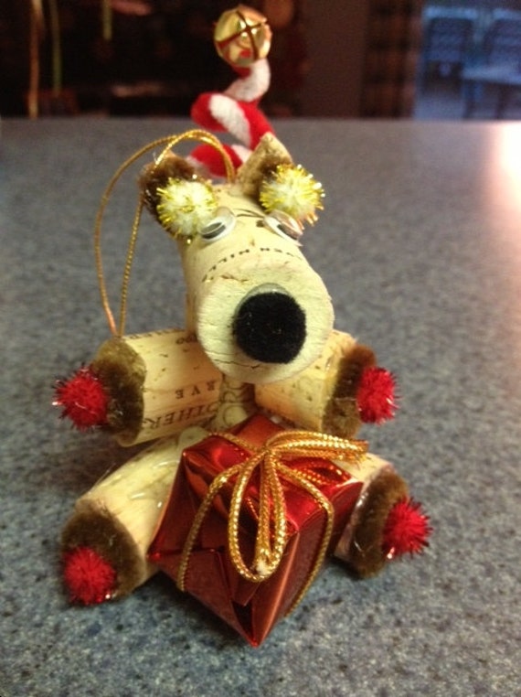 Items similar to Wine Cork Reindeer Christmas Ornament on Etsy