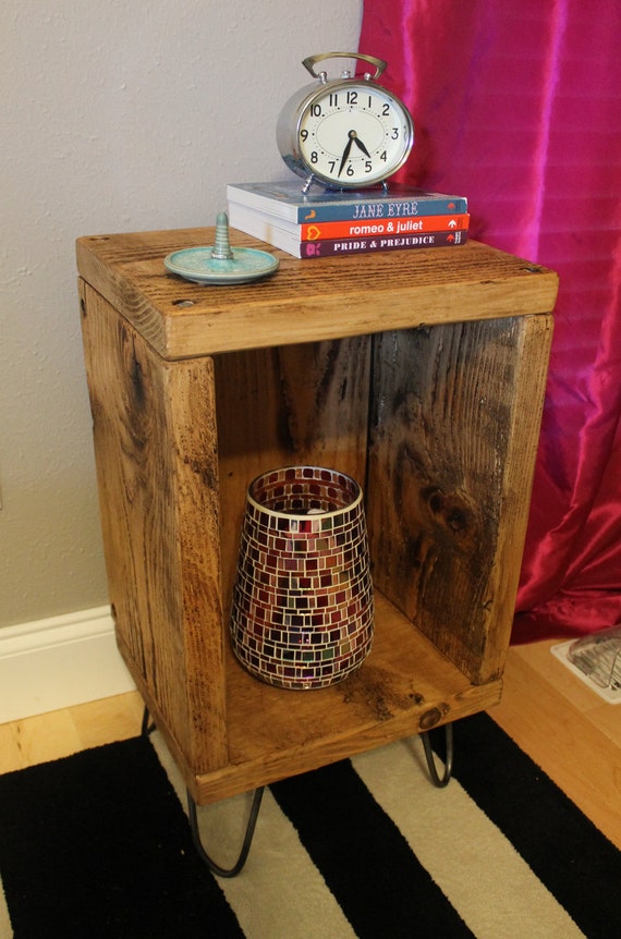 Rustic Mid-Century Night Stand/End Table Made to Order Rustic Mid-Century Night Stand/End Table Made to Order