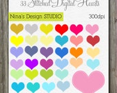 INSTANT DOWNLOAD/ 33 Digital Stitched Hearts for Personal and Commercial Use Il_170x135