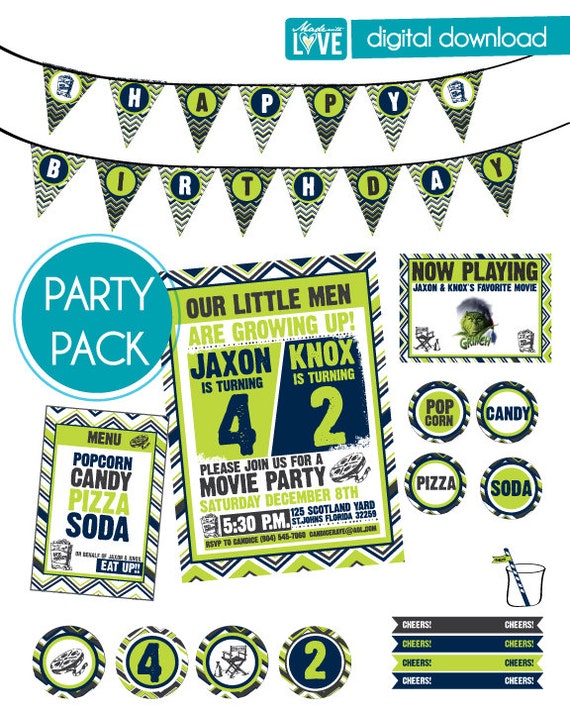 Birthday Printable DELUXE Party Pack Set Digital Download