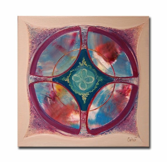 ORIGINAL mandala painting, spiritual art, meditation art, mandala art, geometric art, blue purple