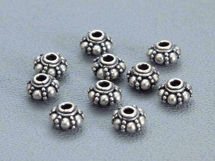 25 of Bali Sterling Silver Spacer Beads 5x7 mm S5058