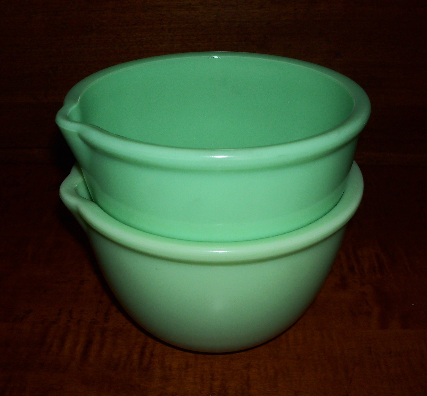 Jadite Jadeite Mixer Bowls from Sunbeam Mix Master Pair