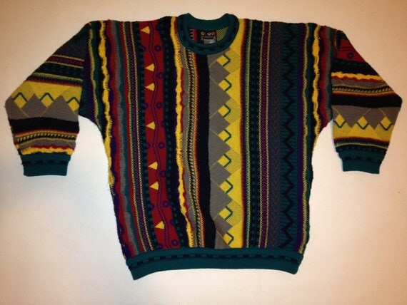 Vtg 1990s COOGI AUSTRALIA Notorious biggie small sweater 100%