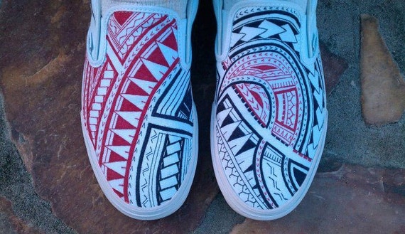 Custom Polynesian Tribal Vans Shoes by KealiiKreations on Etsy