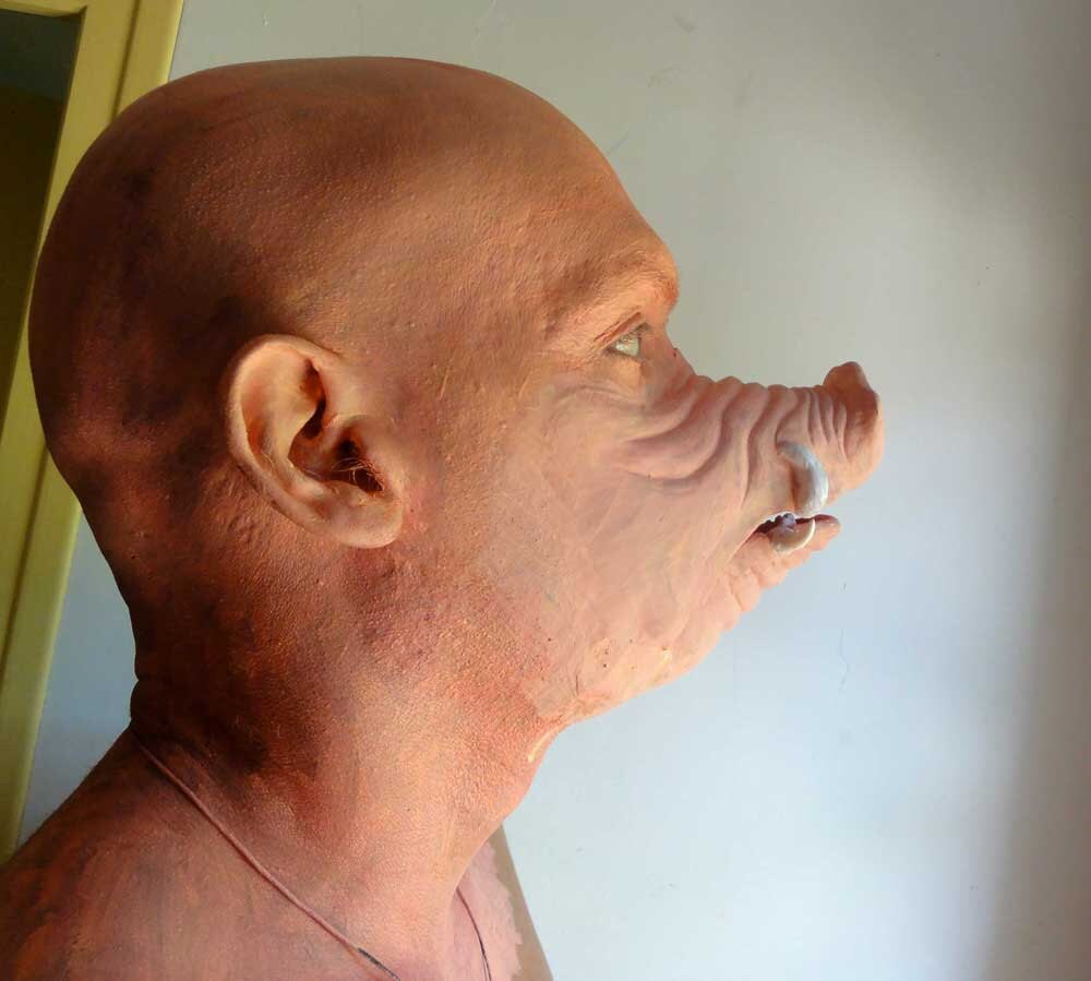Big Pig Man Latex Prosthetic Mask
