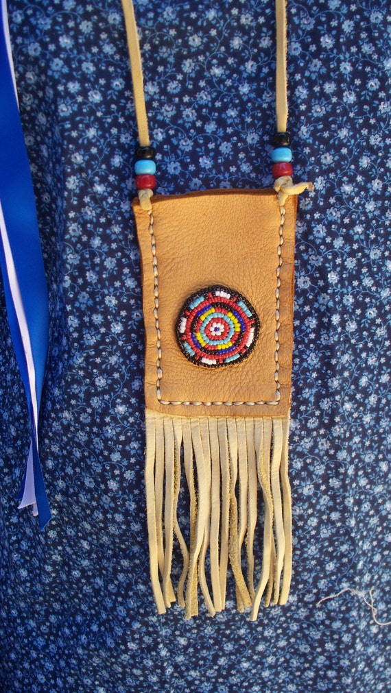 Items similar to Native American deerskin medicine bag