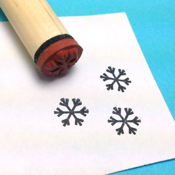 Snowflake Rubber Stamp by RADstamps on Etsy