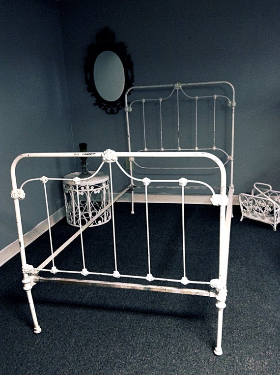 SOLD to Holly-Antique Cast Iron Twin Bed Frame