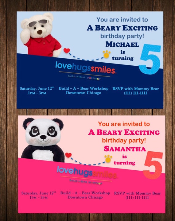 Items similar to Build A Bear Invitation / Build-A-Bear Birthday Party ...