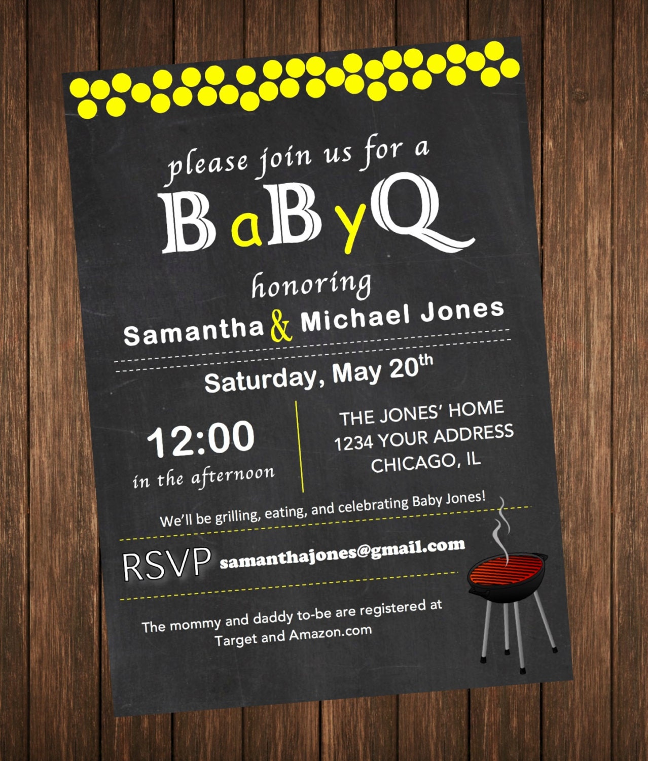 Baby Shower Invitation BabyQ / BabyQ Babyque Invite Boy or