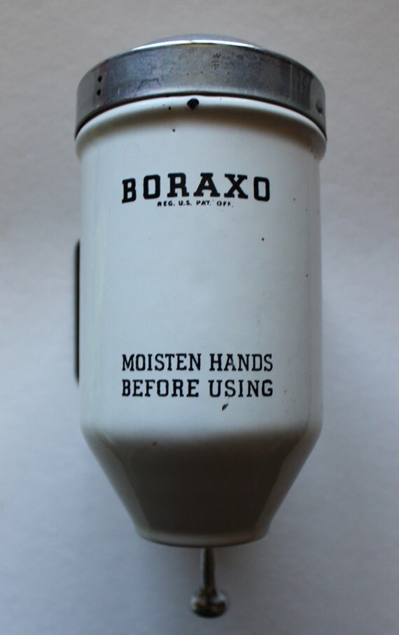 Vintage 1940s Commercial Porcelain Boraxo Soap Dispenser with