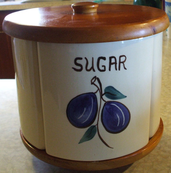 Vintage Purinton Pottery Lazy Susan Canister Set in by KatiquesTwo