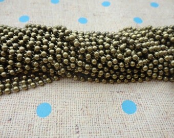 100pcs Antique bronze Ball Chain Necklaces with connectors.. 27.5 inch Chain 2.4 mm wholesale--MN43