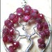 July Ruby Tree - Tree of Life Pendant Genuine Precious Ruby Gemstone Wire Wrapped Sterling Silver Red Gem Birthstone Birthday