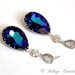 CUSTOM Order Reserved for carmenreneethomas Chandelier Bridal Earrings, Wedding Jewelry, Swarovski Crystal Drop Earrings - Peacock Beauties