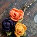 Linen flower hairpins - set of 3