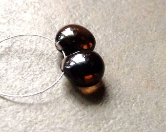 AAA Dark Smoky Quartz Smooth Heart Briolette - 9mm- Matched Pair
