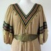 Ethnic Gypsy Dress Tassels Charms Vintage 70s / Sand