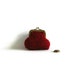 Red Coin Purse Hand Knitted in Soft Wool Blend