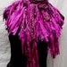 Plum Iridescent Handmade Crochet Scarf with Holographic Sequins