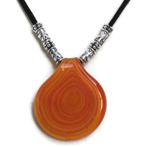 Orange Swirl Necklace, Gifts for Women Under 50, One of a Kind ...