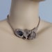 Beige Crochet Necklace with - Brown Agate Stone- Crochet Jewelry - Summer Fashion