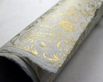 Golden Garden Lotka Wrapping Paper Holiday Gift Wrap 3 sheets invitation paper