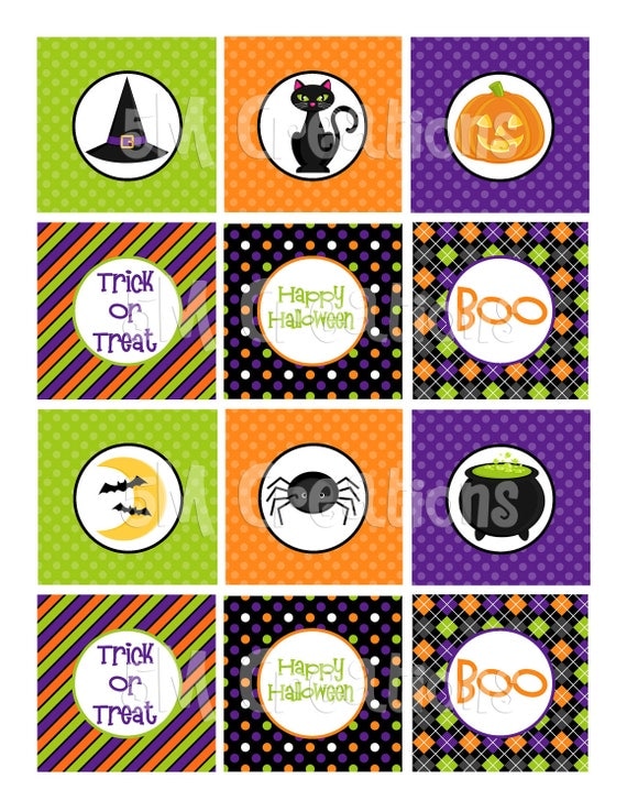 HALLOWEEN Cupcake Toppers - Halloween Party Favor Labels - Trick or ...