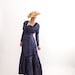 Antique 1800s Dress - Late Victorian Dress - Blue Polka Dot Silk - Pristine Condition