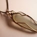 Men's Necklace Sea Glass Wire-Wrapped Pendant - Smokey Grey in Antiqued Brass