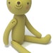 Vintage Mustard Yellow polymer clay Bear