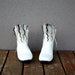 Women boots - Eco white snow - felted booties - shoes - handmade - us 6.5
